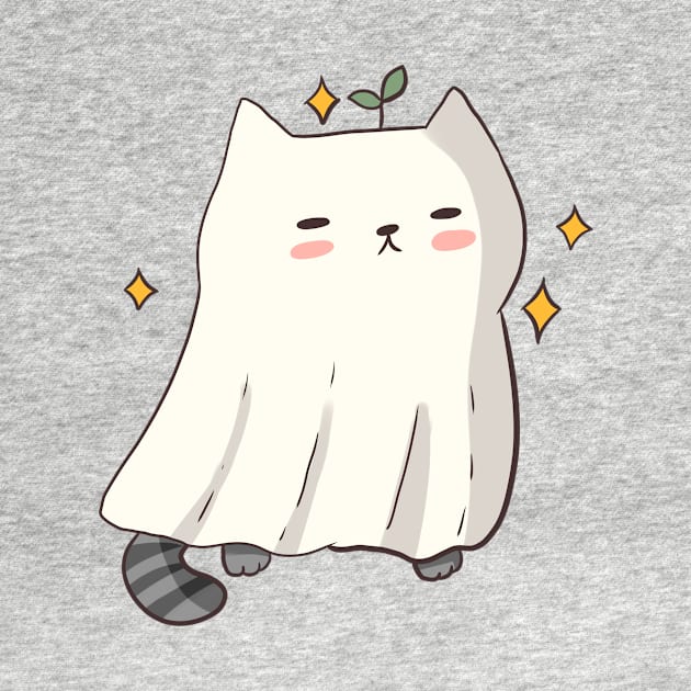 Cute ghost cat illustration by Mayarart